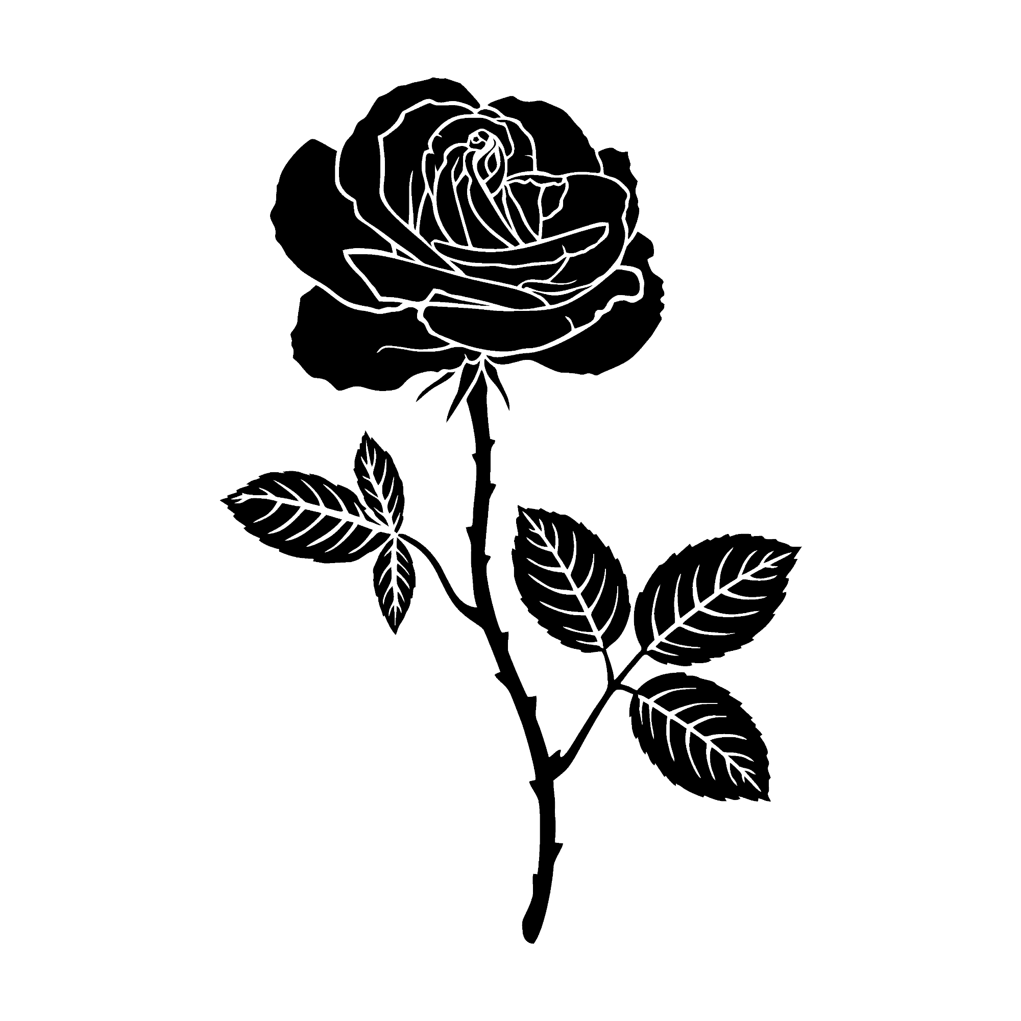 Schwarze Rose mit Dornen